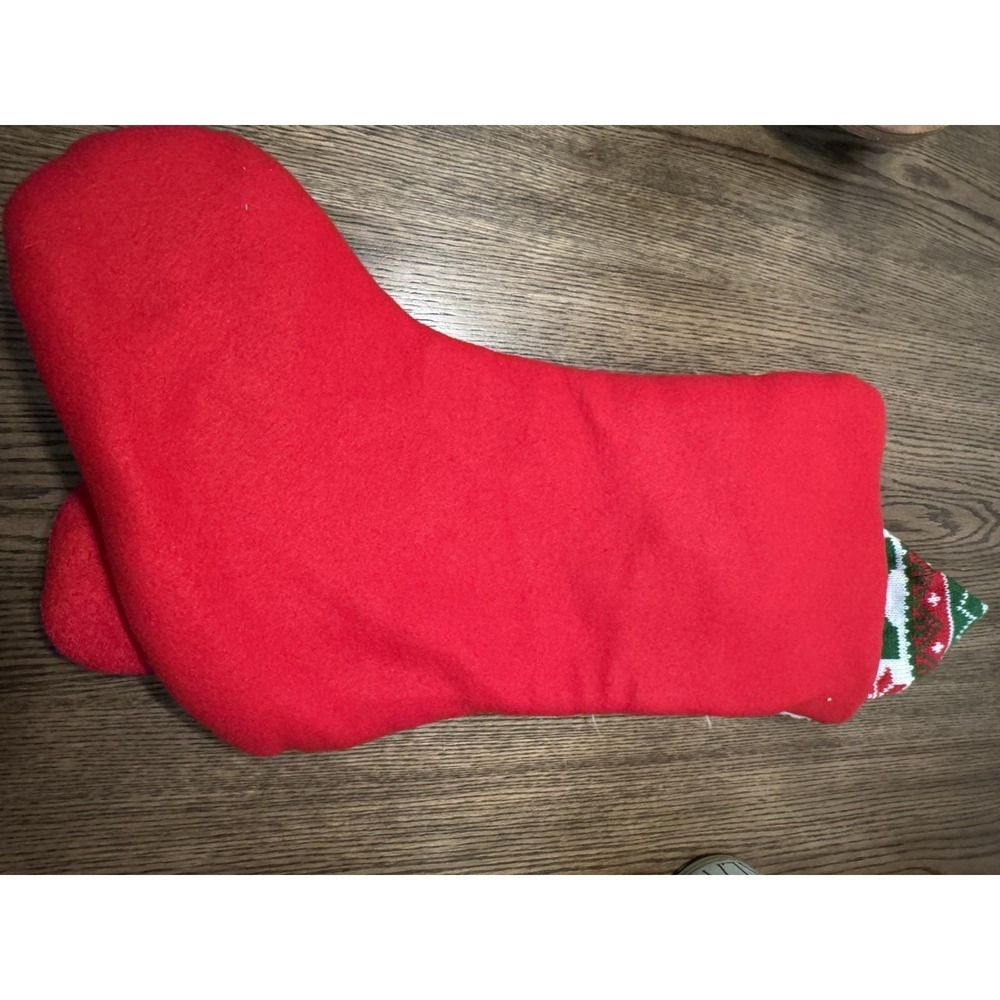 3D Gnome Christmas Stocking Long Dangling Legs Bell Accent and Beard Full Size - Picture 4 of 5